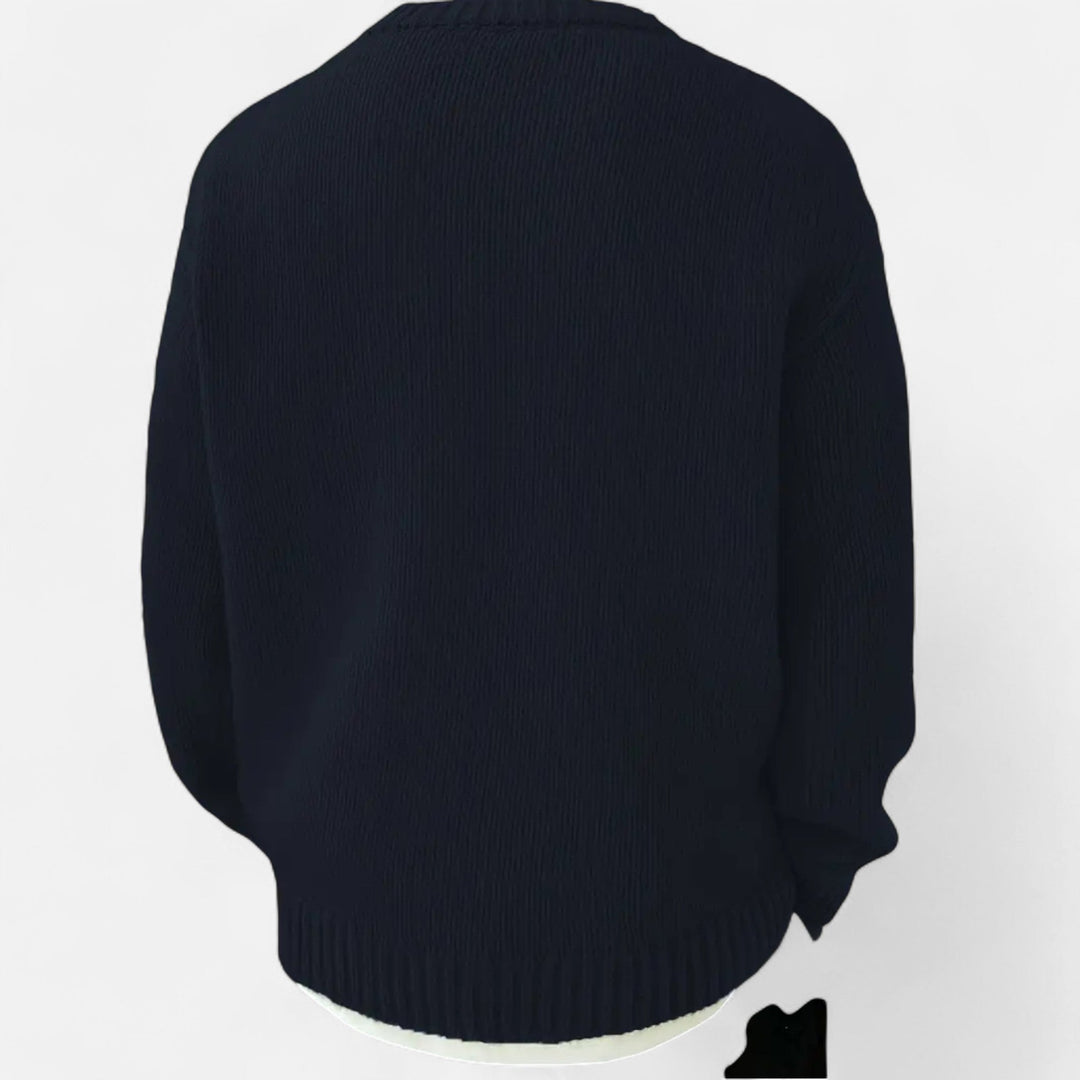 Męski Sweter Oversize Zimowy | z Dzianiny