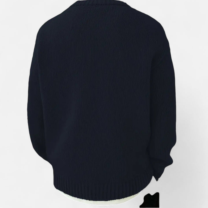 Męski Sweter Oversize Zimowy | z Dzianiny