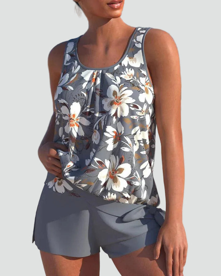 Damski Komplet Tankini | Kwiatowy Wzór