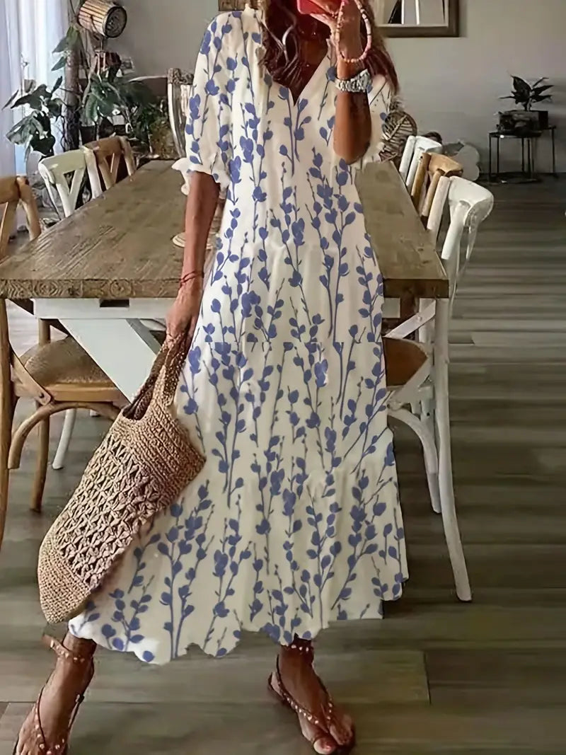 Damska Sukienka Boho z Nadrukiem | Maxi