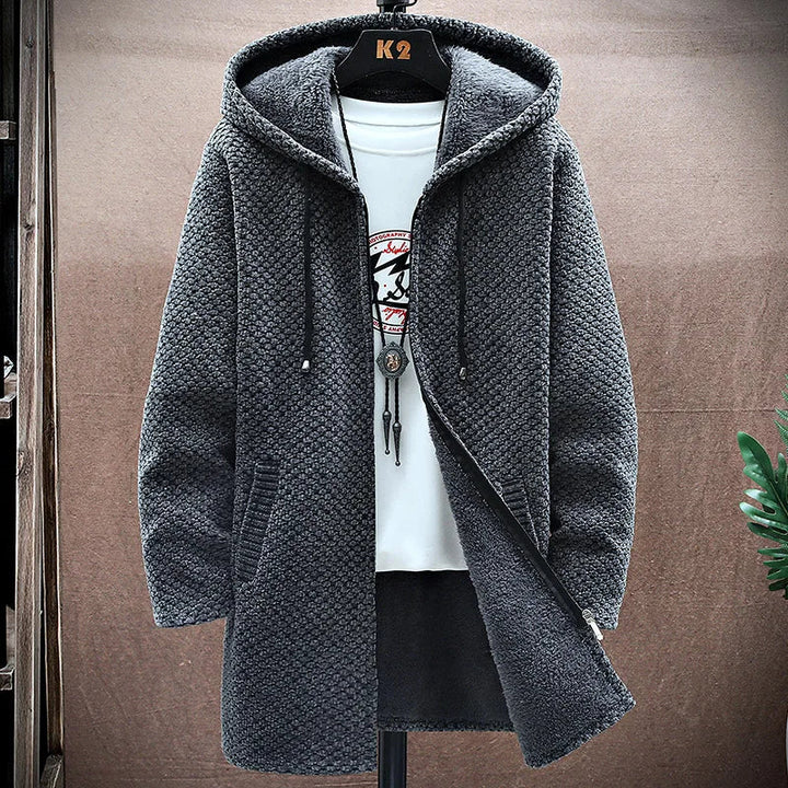 Męska Bluza z Kapturem Streetwear Zamek | Długa
