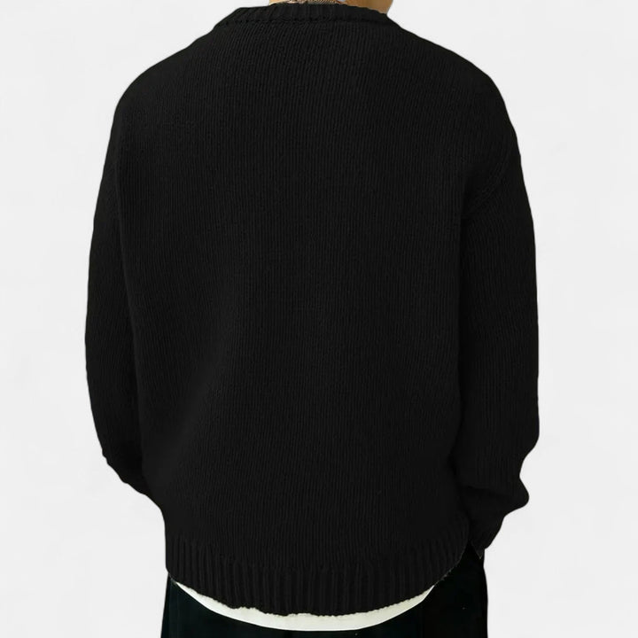 Męski Sweter Oversize Zimowy | z Dzianiny