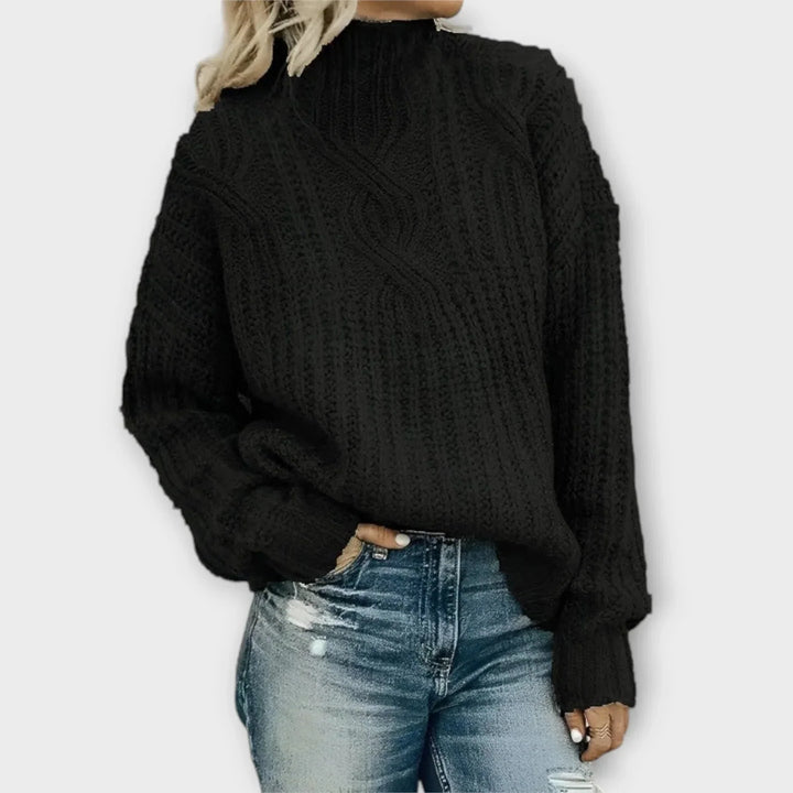 Damski Sweter Golf Warkocz | Zimowy