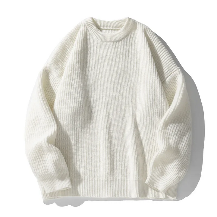 Męski Sweter Oversize Ciepły z Dzianiny | Prążek