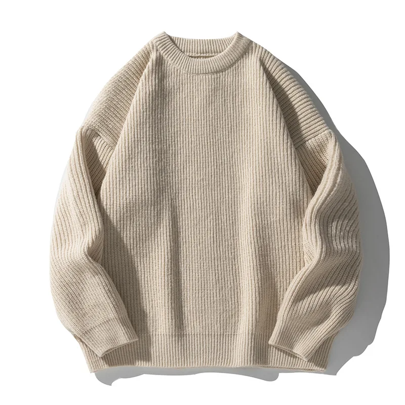 Męski Sweter Oversize Ciepły z Dzianiny | Prążek