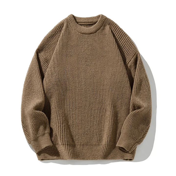 Męski Sweter Oversize Ciepły z Dzianiny | Prążek