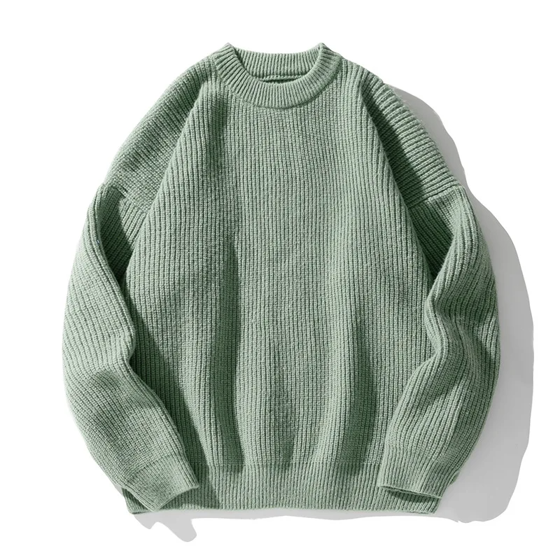 Męski Sweter Oversize Ciepły z Dzianiny | Prążek