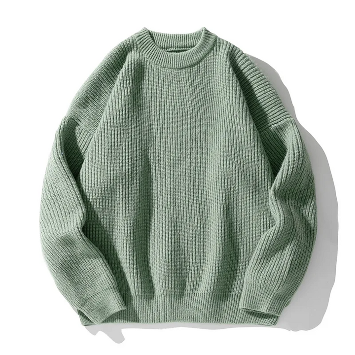 Męski Sweter Oversize Ciepły z Dzianiny | Prążek