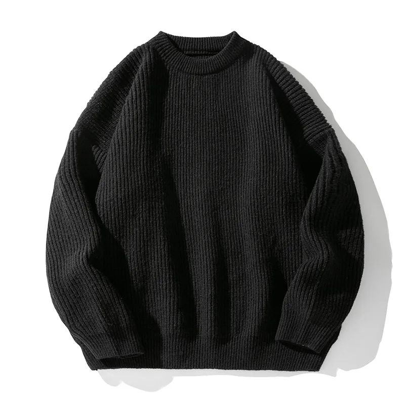 Męski Sweter Oversize Ciepły z Dzianiny | Prążek