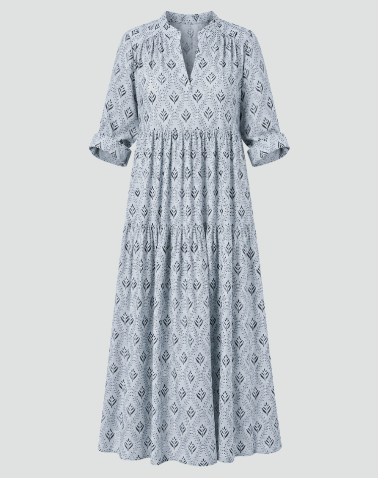 Damska Sukienka Vintage z Nadrukiem | Maxi