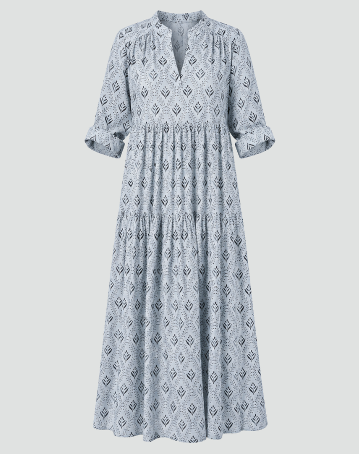 Damska Sukienka Vintage z Nadrukiem | Maxi