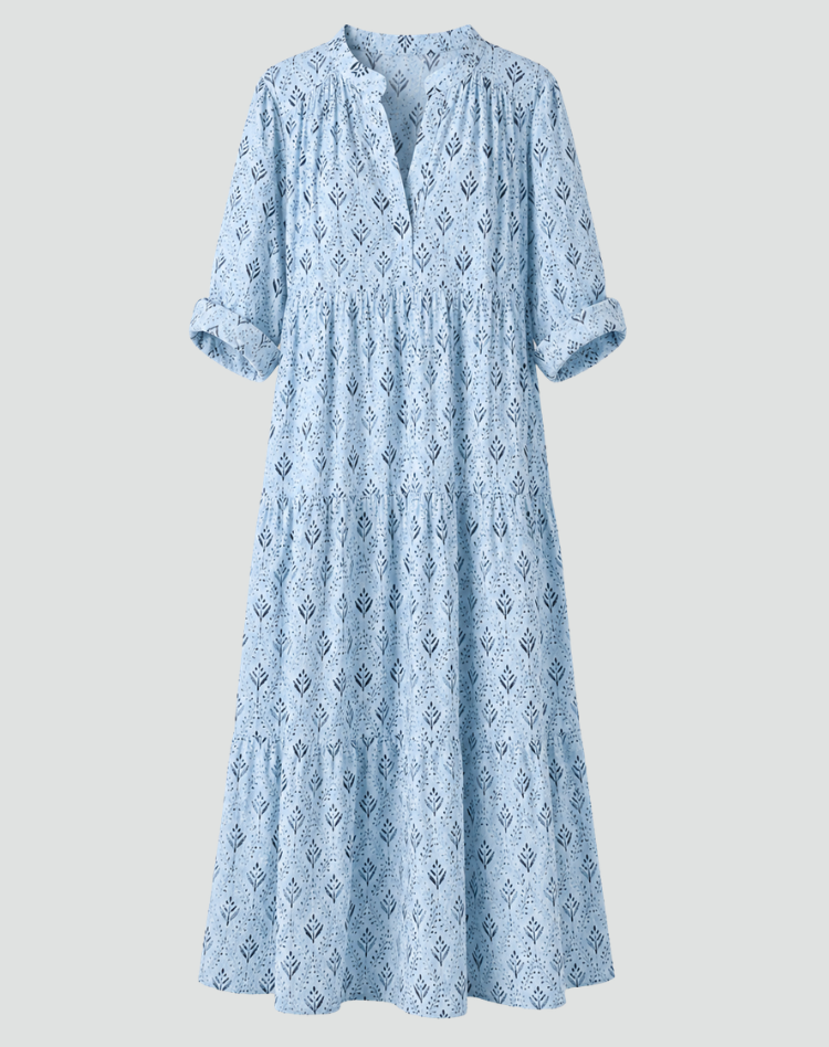 Damska Sukienka Vintage z Nadrukiem | Maxi