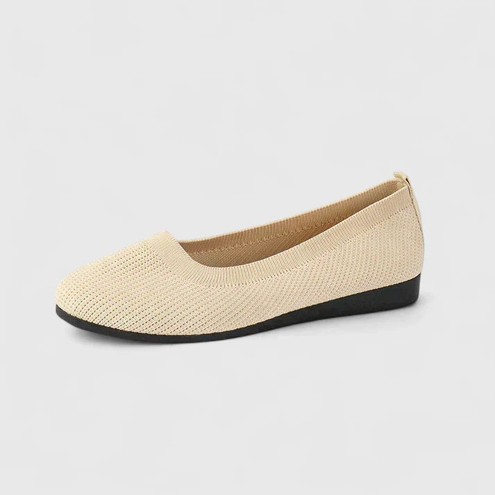 Damskie Płaskie Buty z Okrągłym Noskiem | Wsuwane
