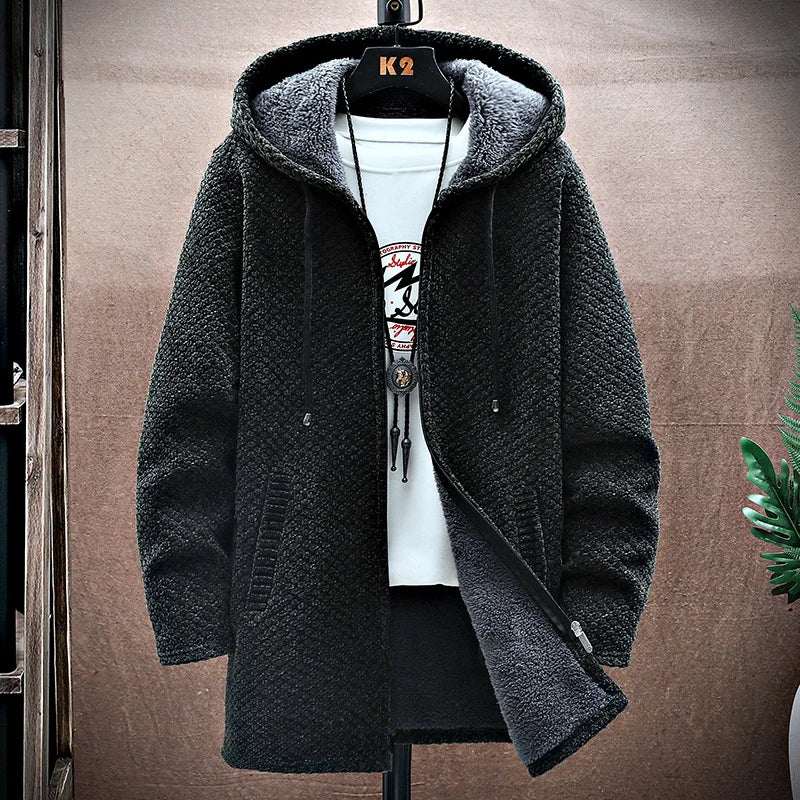 Męska Bluza z Kapturem Streetwear Zamek | Długa