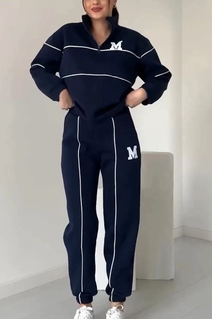 Damski Dres Streetwear Oversize Prążkowany | Sportowy