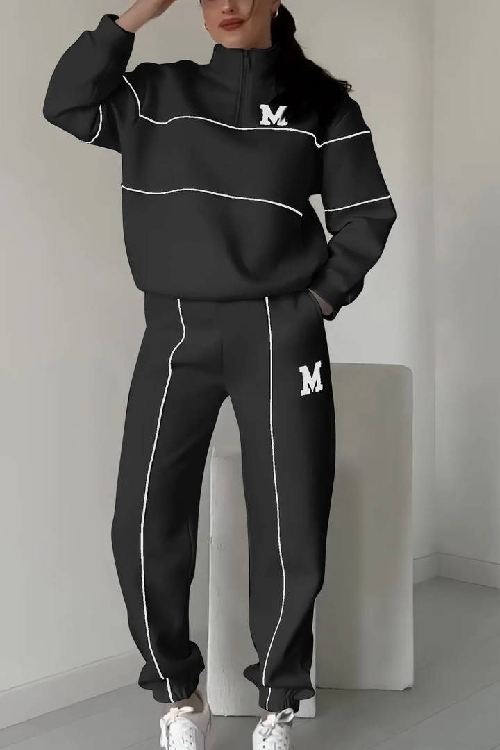 Damski Dres Streetwear Oversize Prążkowany | Sportowy