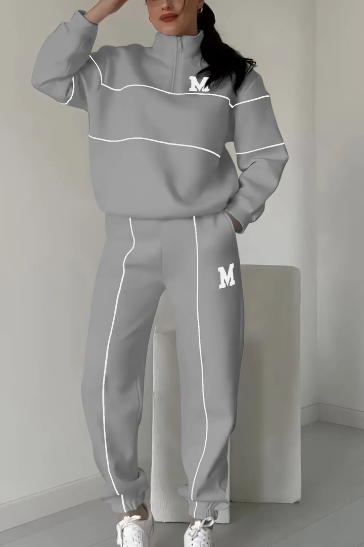 Damski Dres Streetwear Oversize Prążkowany | Sportowy