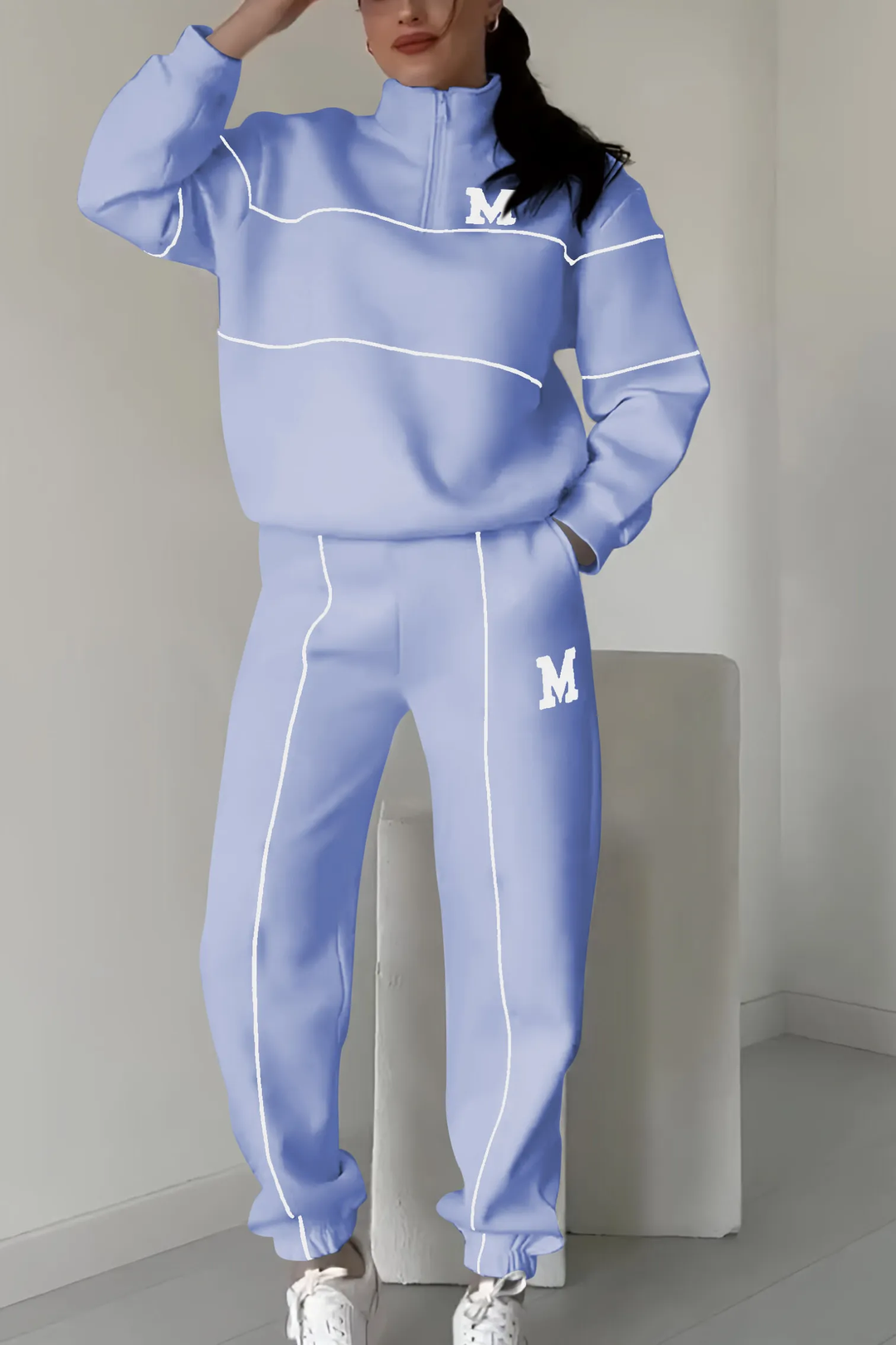 Damski Dres Streetwear Oversize Prążkowany | Sportowy