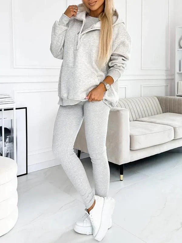 Damski Dres Slim Fit Zimowy z Kapturem | Oversize