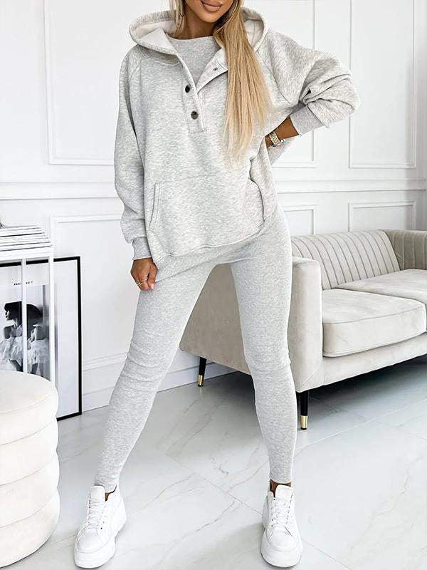 Damski Dres Slim Fit Zimowy z Kapturem | Oversize