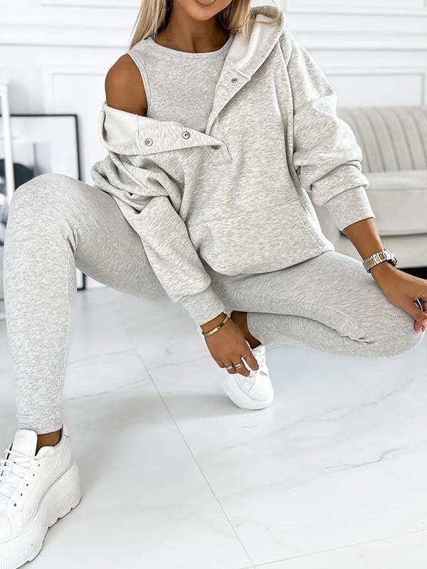 Damski Dres Slim Fit Zimowy z Kapturem | Oversize