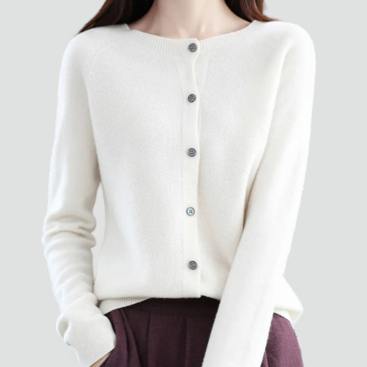 Damski Kardigan Zimowy Prążkowany Na Guziki | z Dzianiny