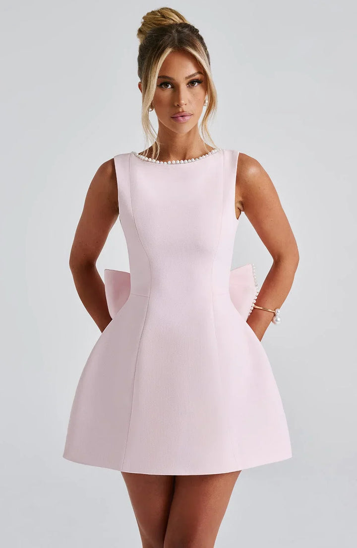 Elegancka Sukienka Damska z Kokardą | Mini