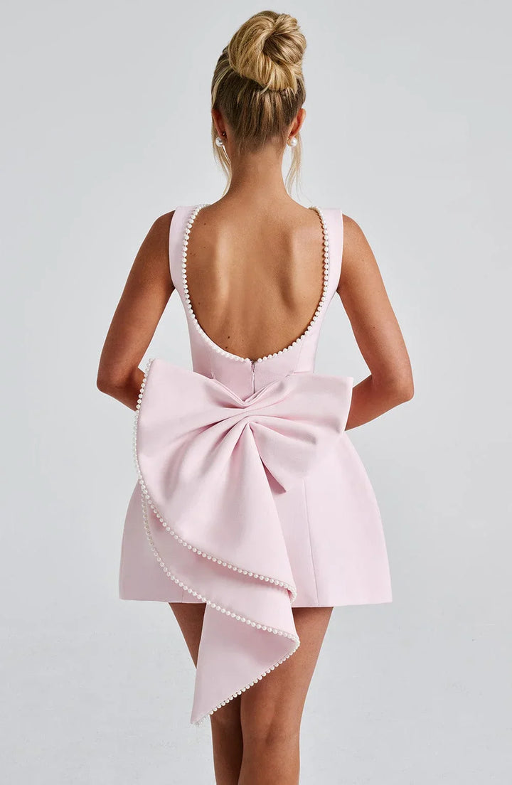 Elegancka Sukienka Damska z Kokardą | Mini