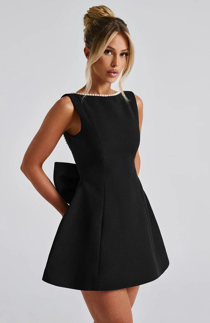 Elegancka Sukienka Damska z Kokardą | Mini