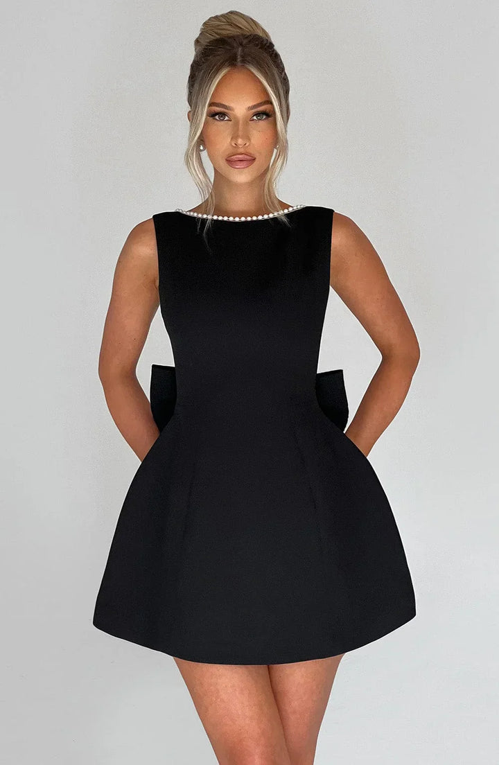 Elegancka Sukienka Damska z Kokardą | Mini