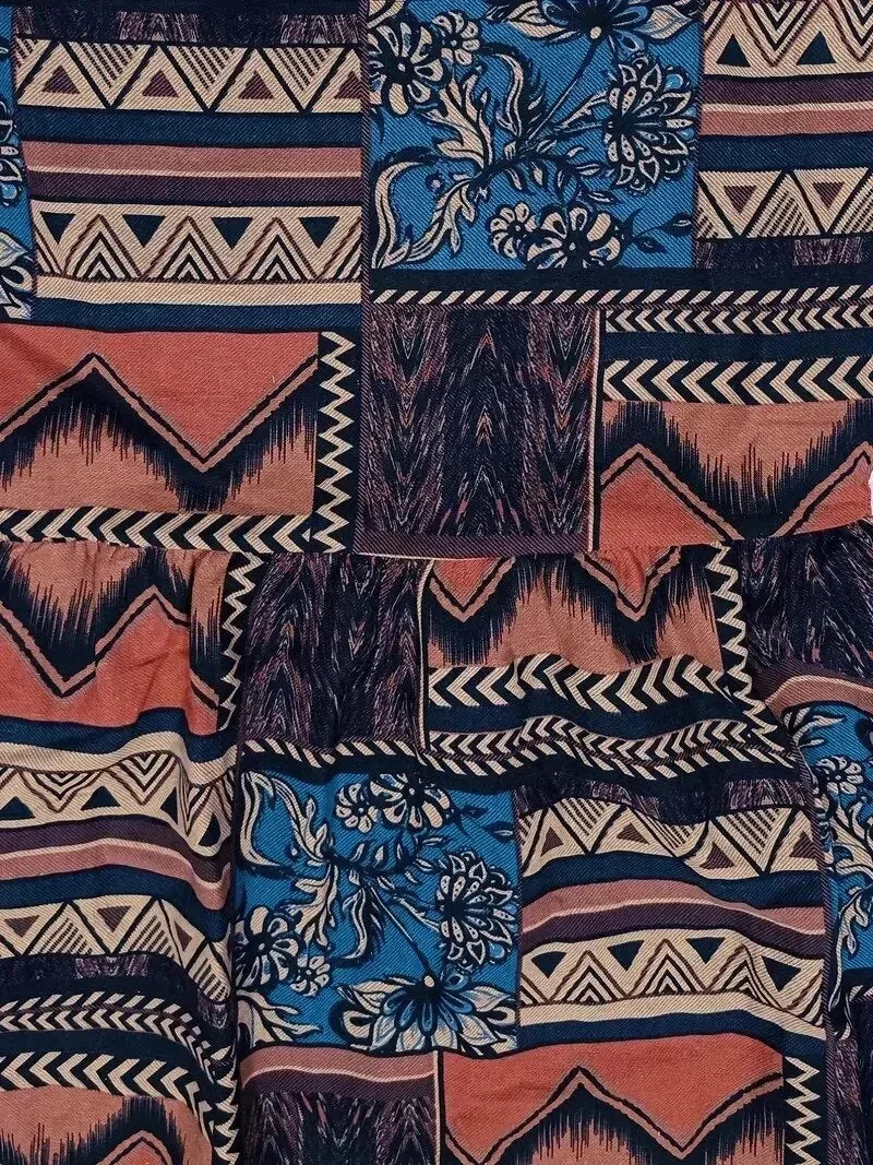 Damska Sukienka Boho z Nadrukiem i Kieszeniami | Midi