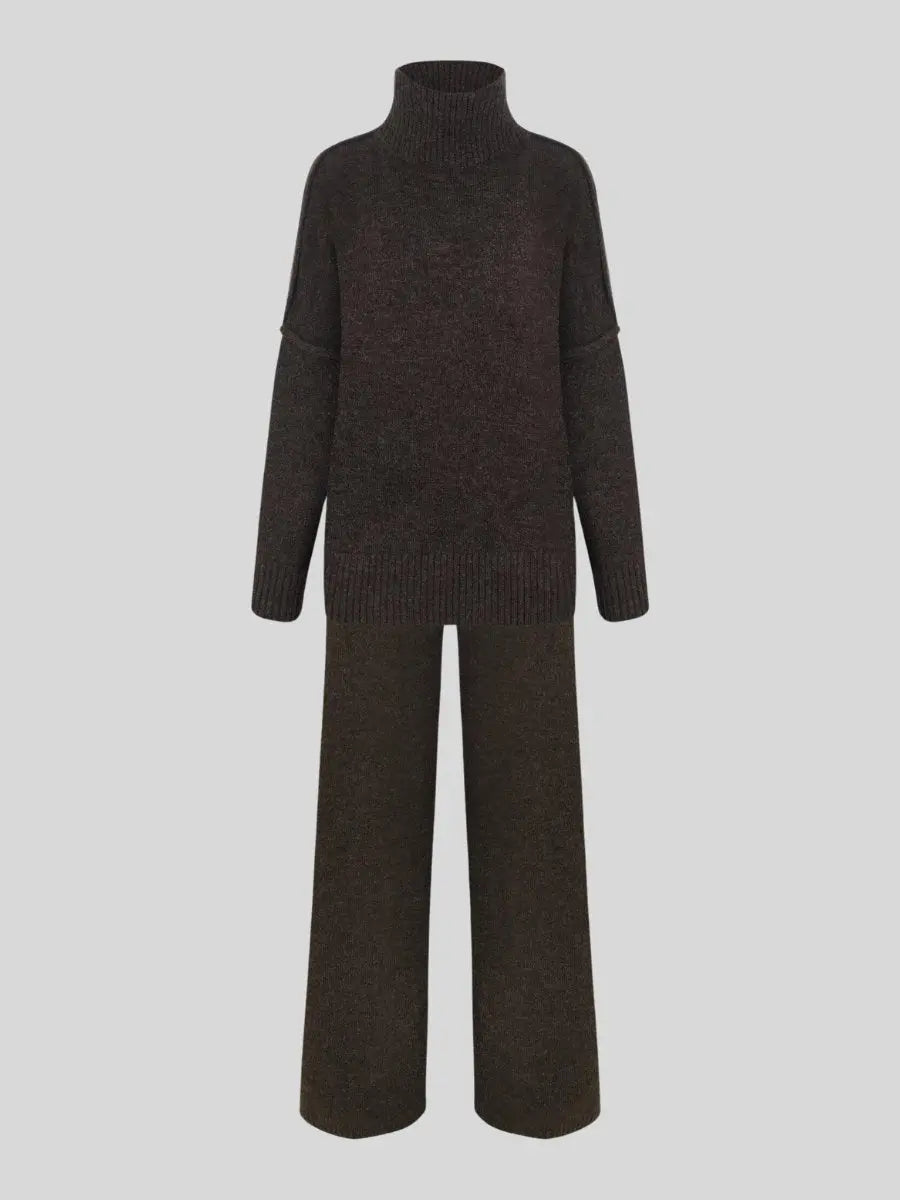 Damski Dres Szerokie Nogawki Oversize | z Dzianiny