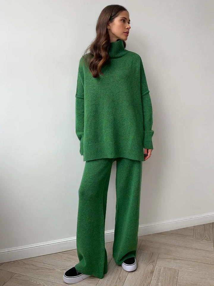 Damski Dres Szerokie Nogawki Oversize | z Dzianiny