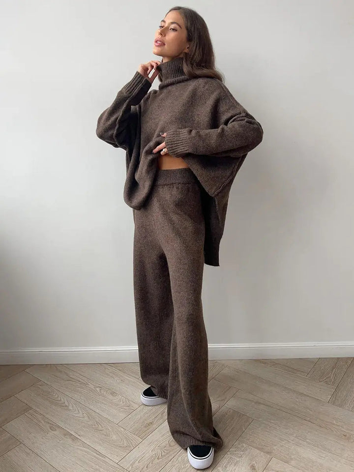 Damski Dres Szerokie Nogawki Oversize | z Dzianiny