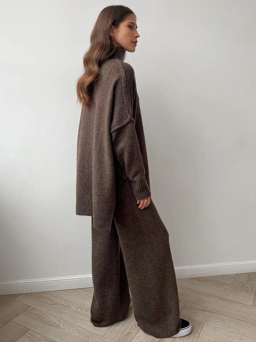 Damski Dres Szerokie Nogawki Oversize | z Dzianiny