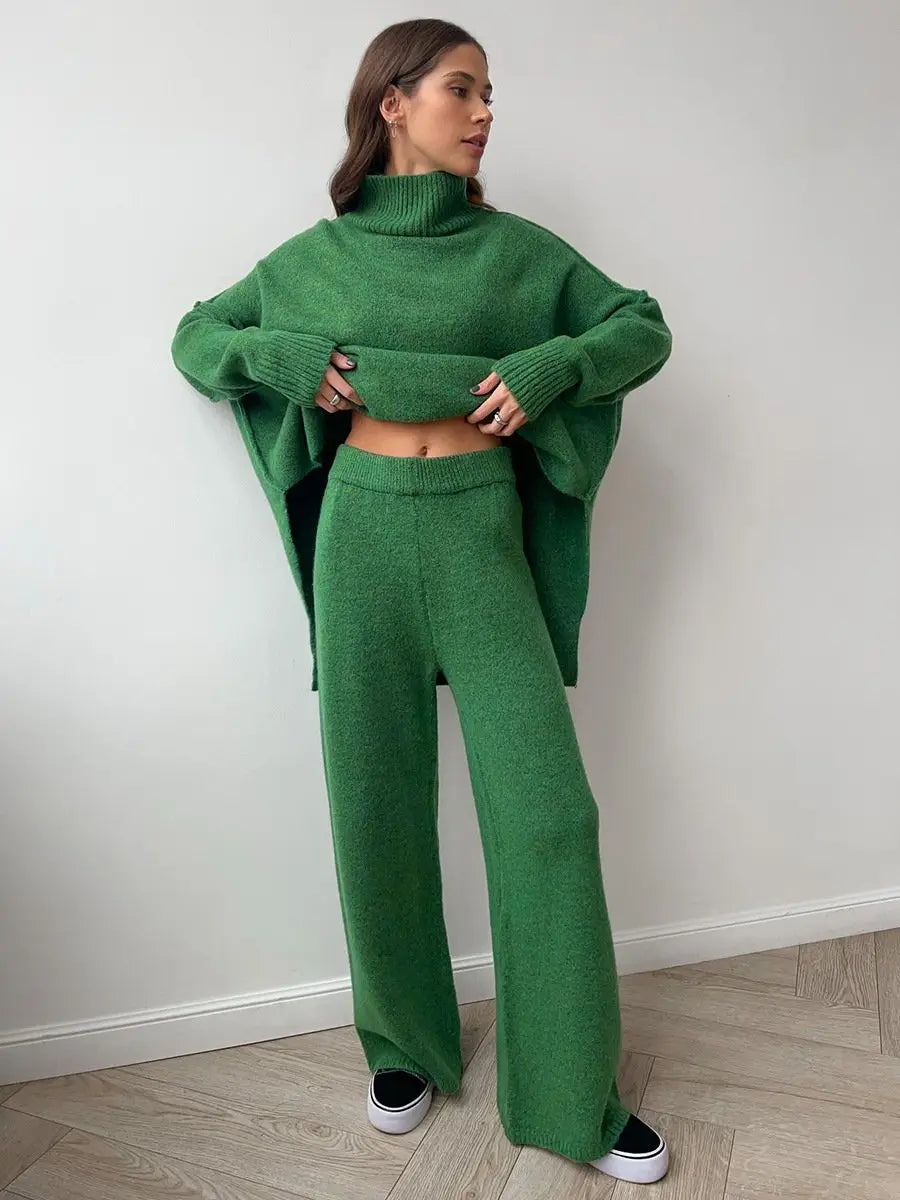Damski Dres Szerokie Nogawki Oversize | z Dzianiny