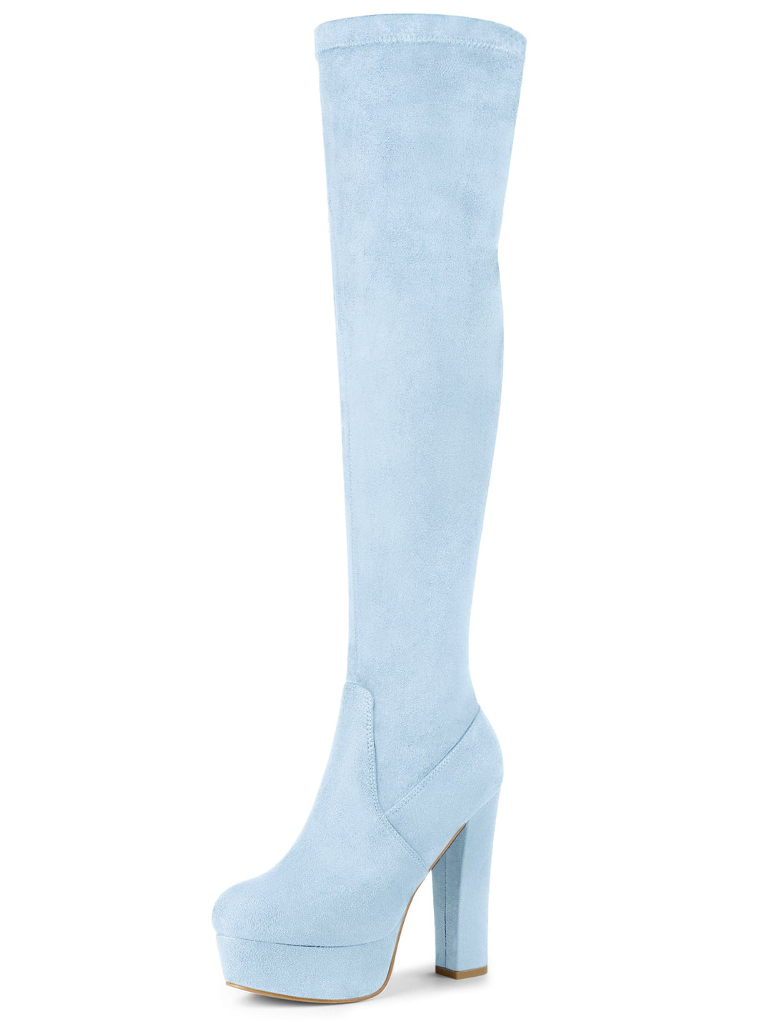 Damskie Kozaki za Kolano Zamek Błyskawiczny | Wysoki Obcas